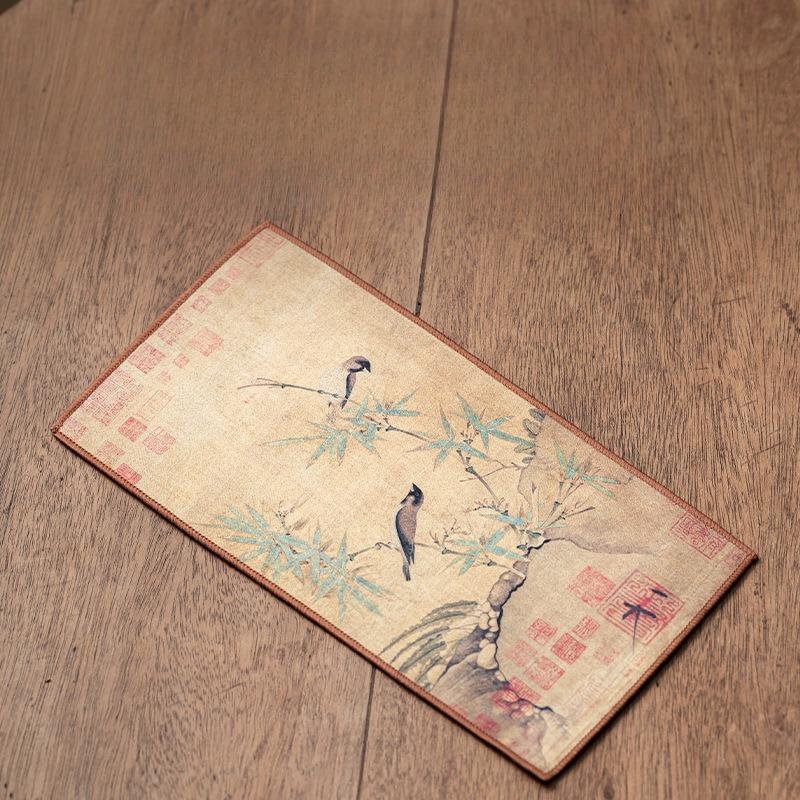 Chinese Style Guochao Creative Rectangular Tea Banquet Thickened Absorbent Tea Towel Kung Fu Tea Ceremony Accessories