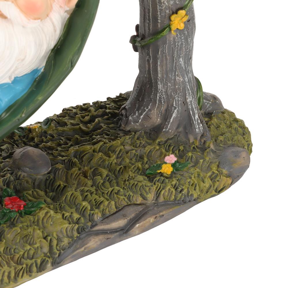 Resin Garden Gnome Figurine Hanging Outdoor Gnome Decoration Hammock Gnome Statue Yard Lawn Porch