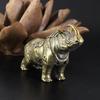 Миниатюрная латунная скульптура носорога, дзен-декор для рабочего стола, украшение для автомобиля, микро-ландшафт, дзен-сад, подарок, брелок, аксессуары