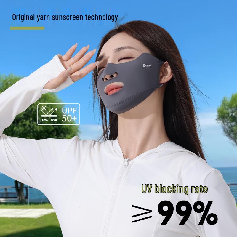 Женская солнцезащитная маска для активного отдыха UPF50+ - Дышащая, легкая, из ледяного шелка, для бега 2025.