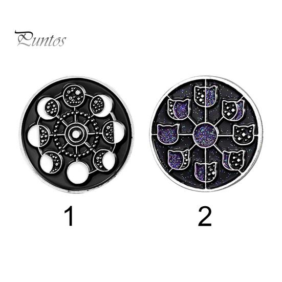 Брошь-булавка с рисунком лунных фаз, ювелирные аксессуары, эмалированный значок с фазами Луны для одежды