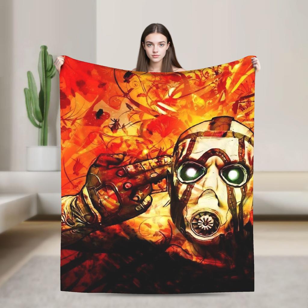 B-Borderlands 4 Warm Blanket  Kids Plush Throw Blanket Novelty Outdoor Flannel Bedspread Sofa Bed Cover