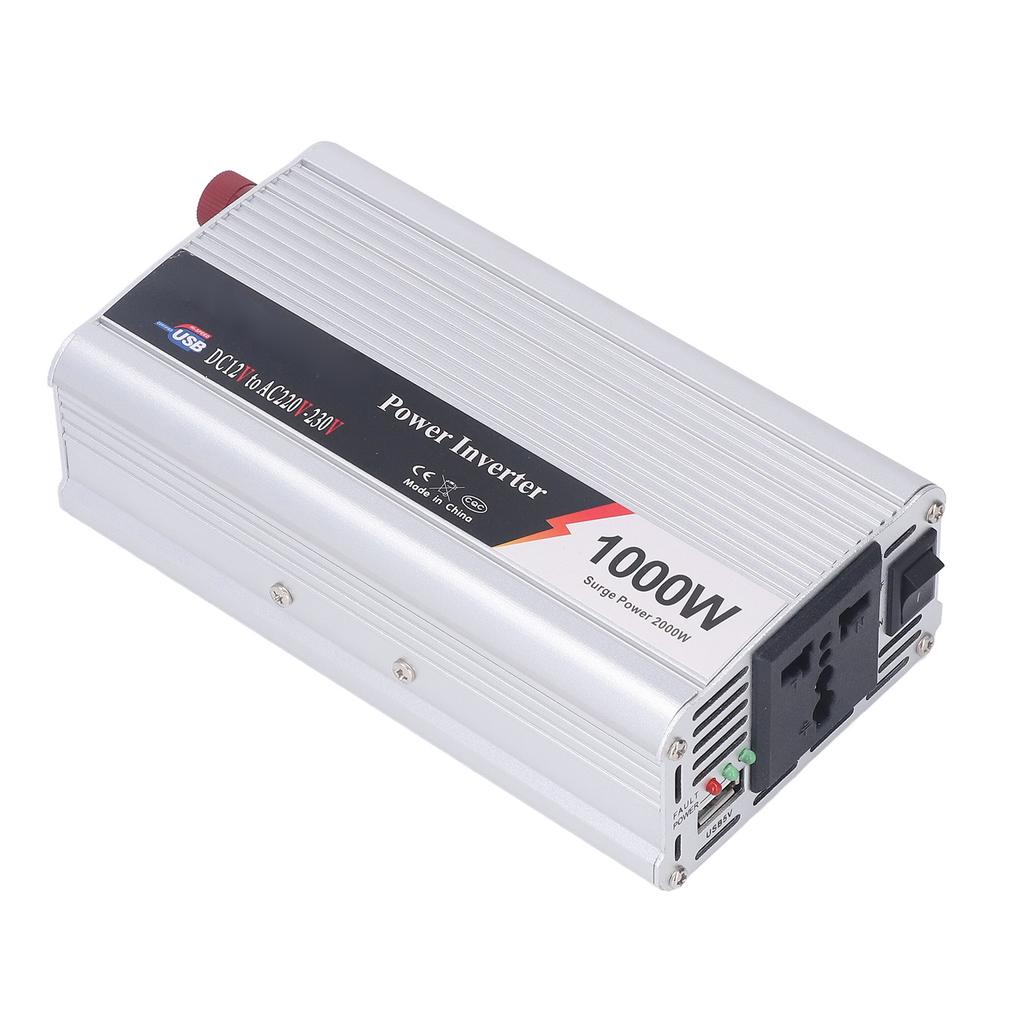 Автомобильный инвертор 1000 Вт USB-интерфейс тихий вентилятор охлаждения Автомобильный инвертор DC12V в AC220‑