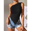 Новый летний повседневный темпераментный облегающий сексуальный жилет футболка без рукавов подтяжки универсальный топ без бретелек для женщин