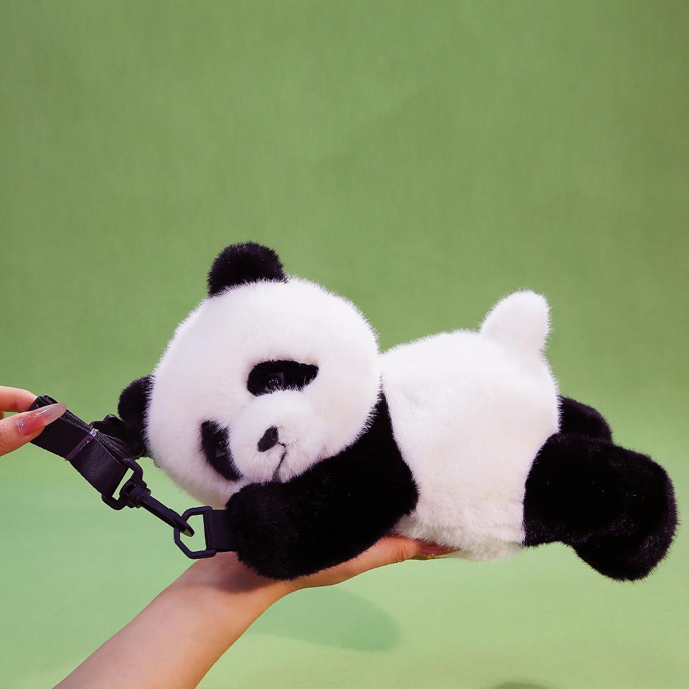 Factory Trendy Cute Animal Crossbody Shoulder Bag Super Soft Polyester PP Cotton Washed Moving Ears Plush Toy Fox Dog Panda