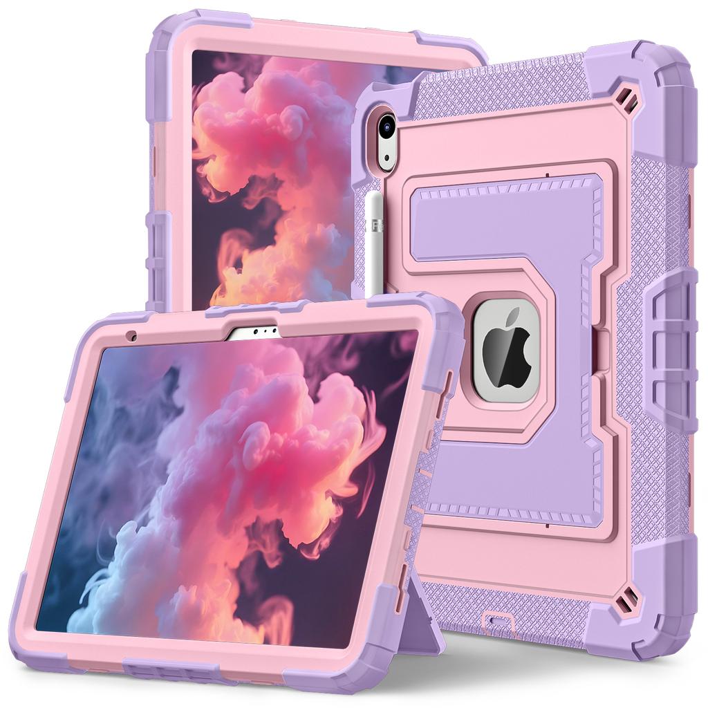 For iPad (2025)/iPad 10.9 (2022) Tablet Case with Kickstand Anti Drop PC+Silicone Cover