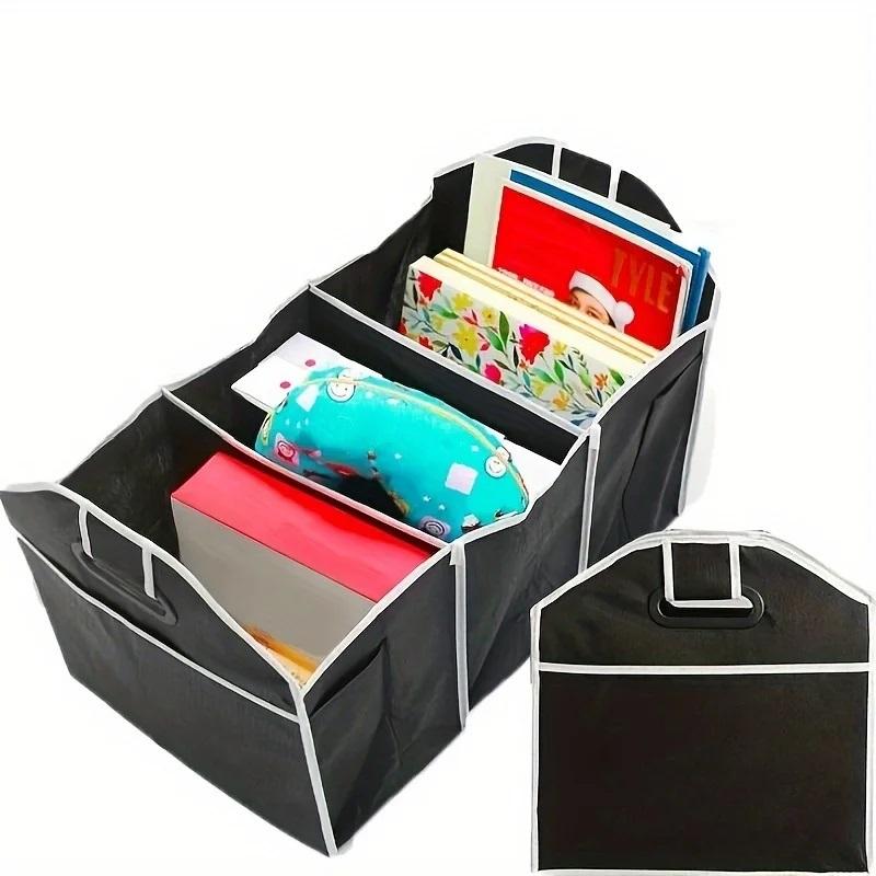 1/2/3pc Portable Waterproof Car Trunk Organizer Car Storage Bag with 3 Compartments - Ideal for SUV, Truck, Van, and Sedan