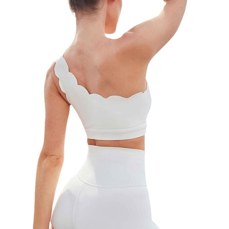Ударопрочный спортивный бюстгальтер средней поддержки со съемными чашками - Дизайн без спинки для более стройного вида груди