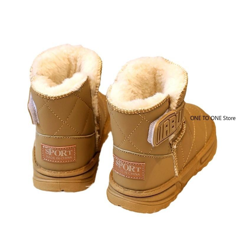 Детские зимние ботинки для девочек и мальчиков, детская зимняя обувь, детские уличные теплые плюшевые ботинки, ветрозащитные водонепроницаемые детские ботинки с хлопковой подкладкой