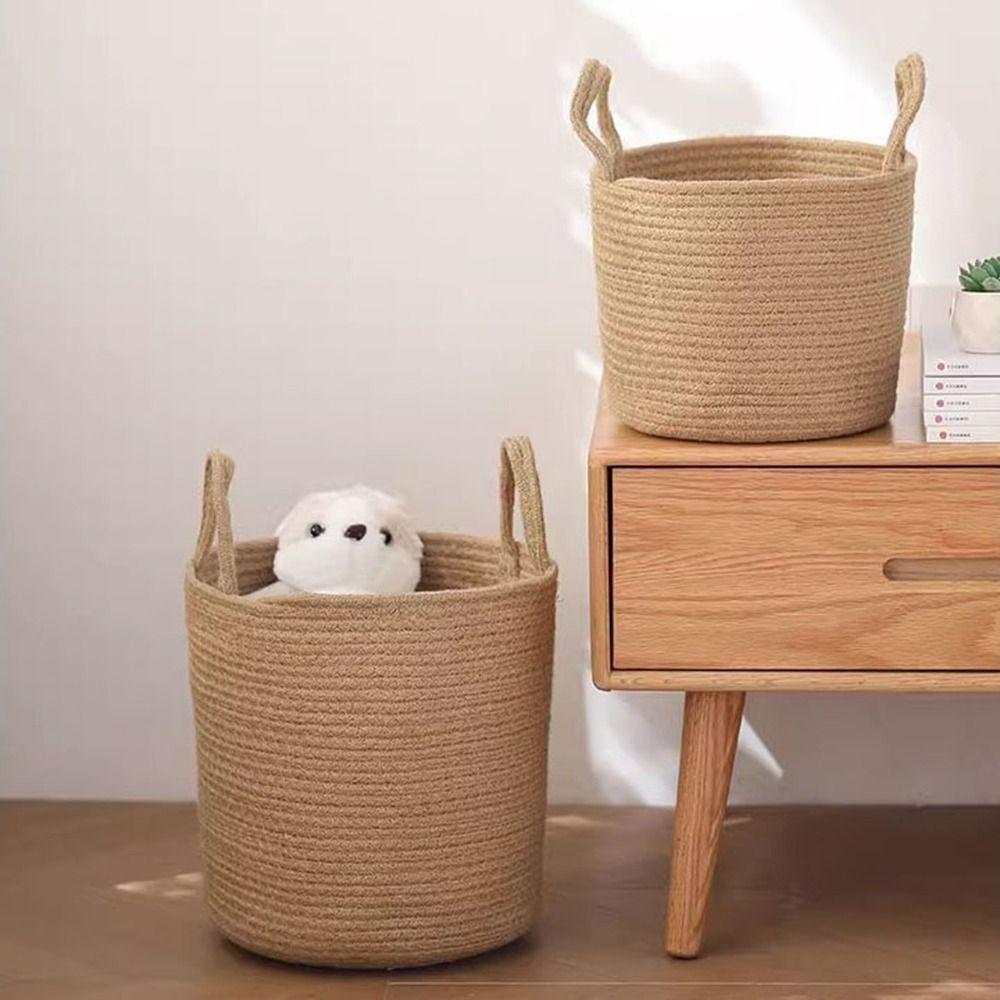 Корзина для грязного белья из хлопка и льна, складная, ручная работа, плетеная из соломы и ротанга, декоративная, большой емкости