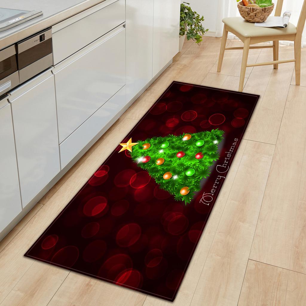 Christmas Household Bathroom Absorbent Non-Slip Mat Living Room Kitchen Sand Carpet Doormat Long Floor Mat