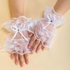 Up Bridal Wedding Gloves Mesh Bow Hand Wrist Cuffs Lace Hand Sleeves Lolita Gloves Women Gloves
