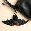 Gothic Bat Keyring Plush Black Keychain Transformable Key Ring Pendant Soft Backpack Bag Purse Charm Halloween Gift for Lovers Lightweight