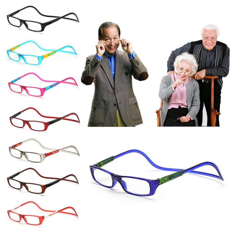 1pc Reading Glasses Portable For Parents Seniors Anti-lost Presbyopic Glasses Unisex Hanging Neck Magnet Adjustable Unique