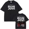 Bon Jovi "Forever Tour" Фото группы и даты мирового тура Двусторонняя печать Оверсайз Футболка | Мерч-футболка для концерта классического рок-музыки