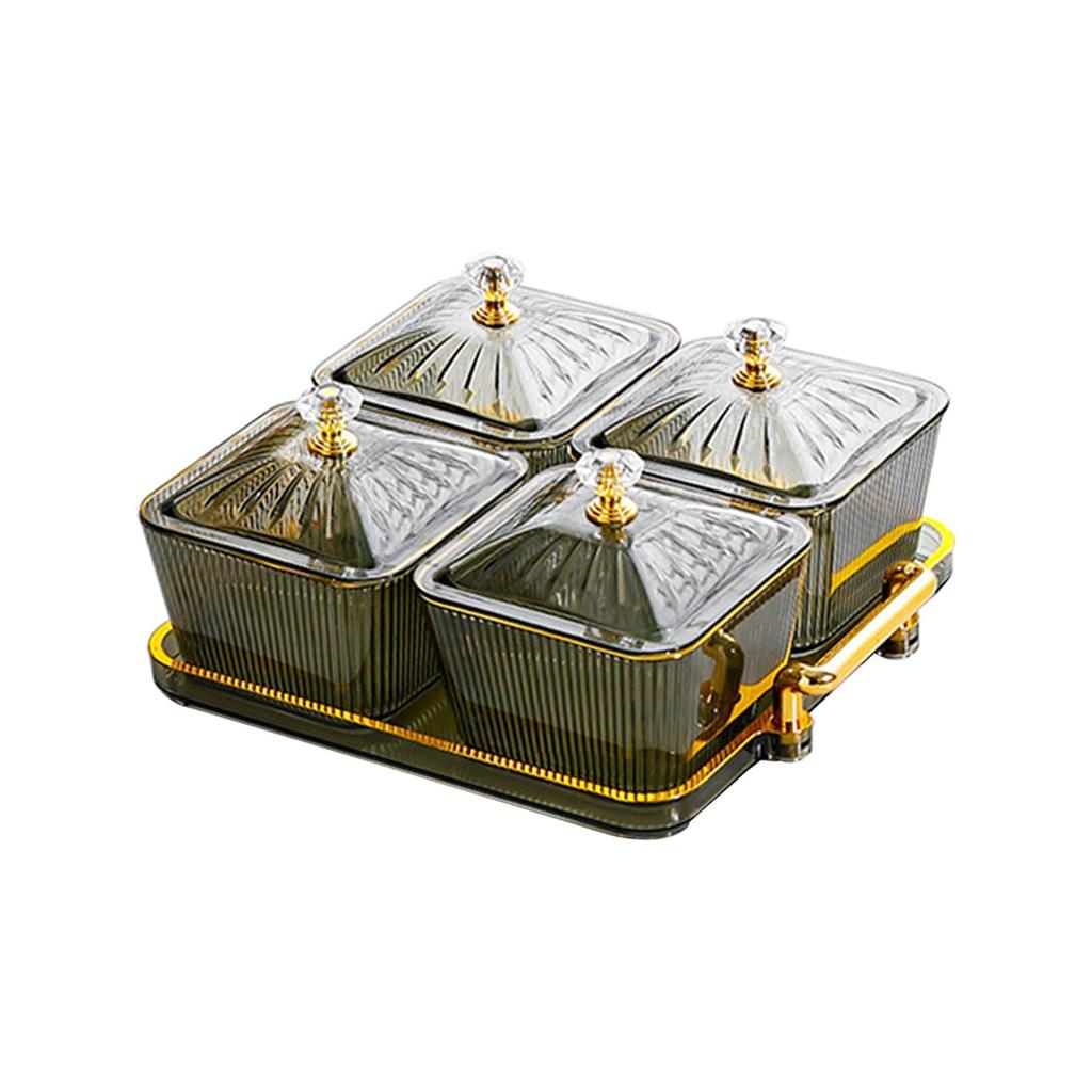 Разделенные сервировочные тарелки с 4 отделениями, тарелка для сухофруктов, многофункциональная тарелка для закусок, десертов, чипсов, шоколада