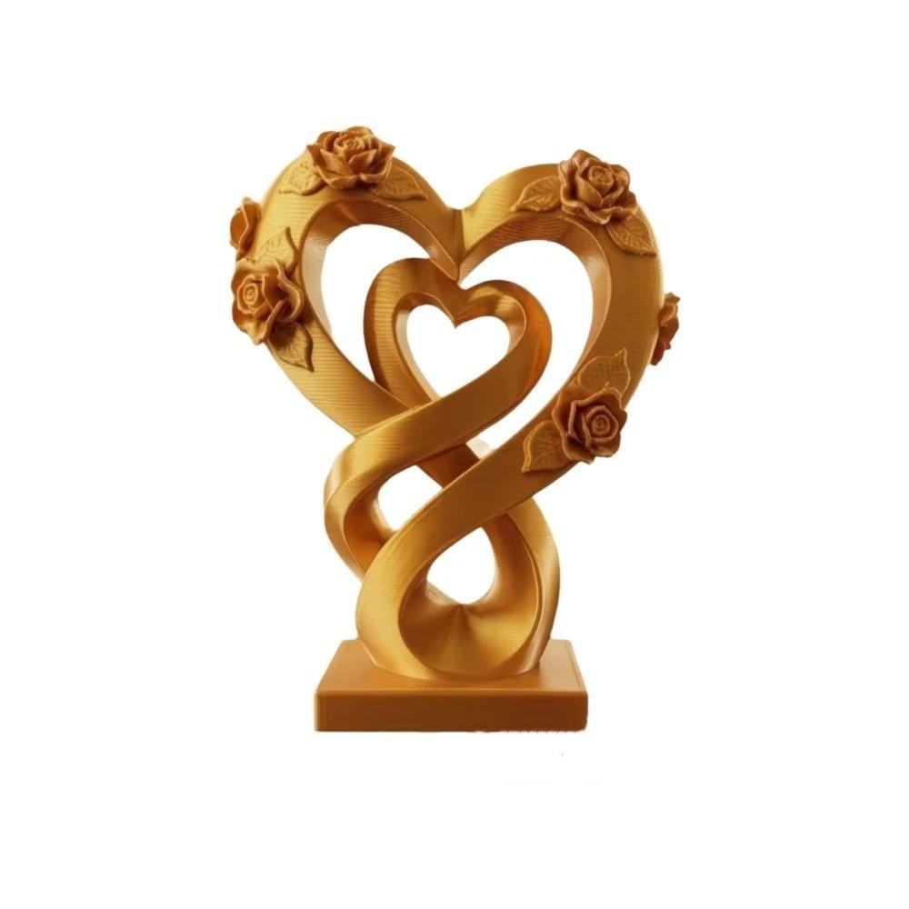 Modern Heart Rose Ornament Romantic Heart Statue Ornament Creative Love Ornament  Valentine’s Gift