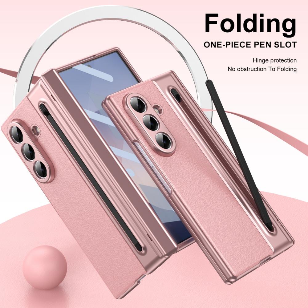 Кожаный чехол с защитой шарнира для Samsung Galaxy Z Fold7 Fold 7, модный, с отсеком для электронной ручки и стеклянной пленкой