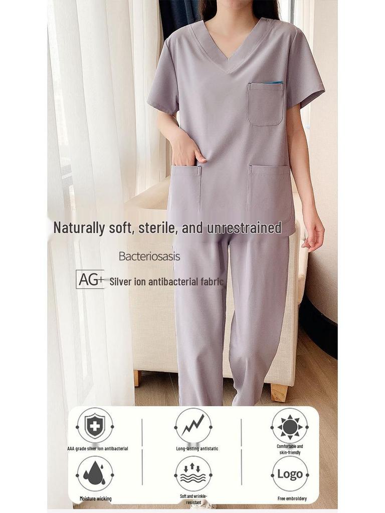 Высококачественный быстросохнущий унисекс костюм-скраб с множеством карманов - Удобная медицинская и стоматологическая рабочая одежда