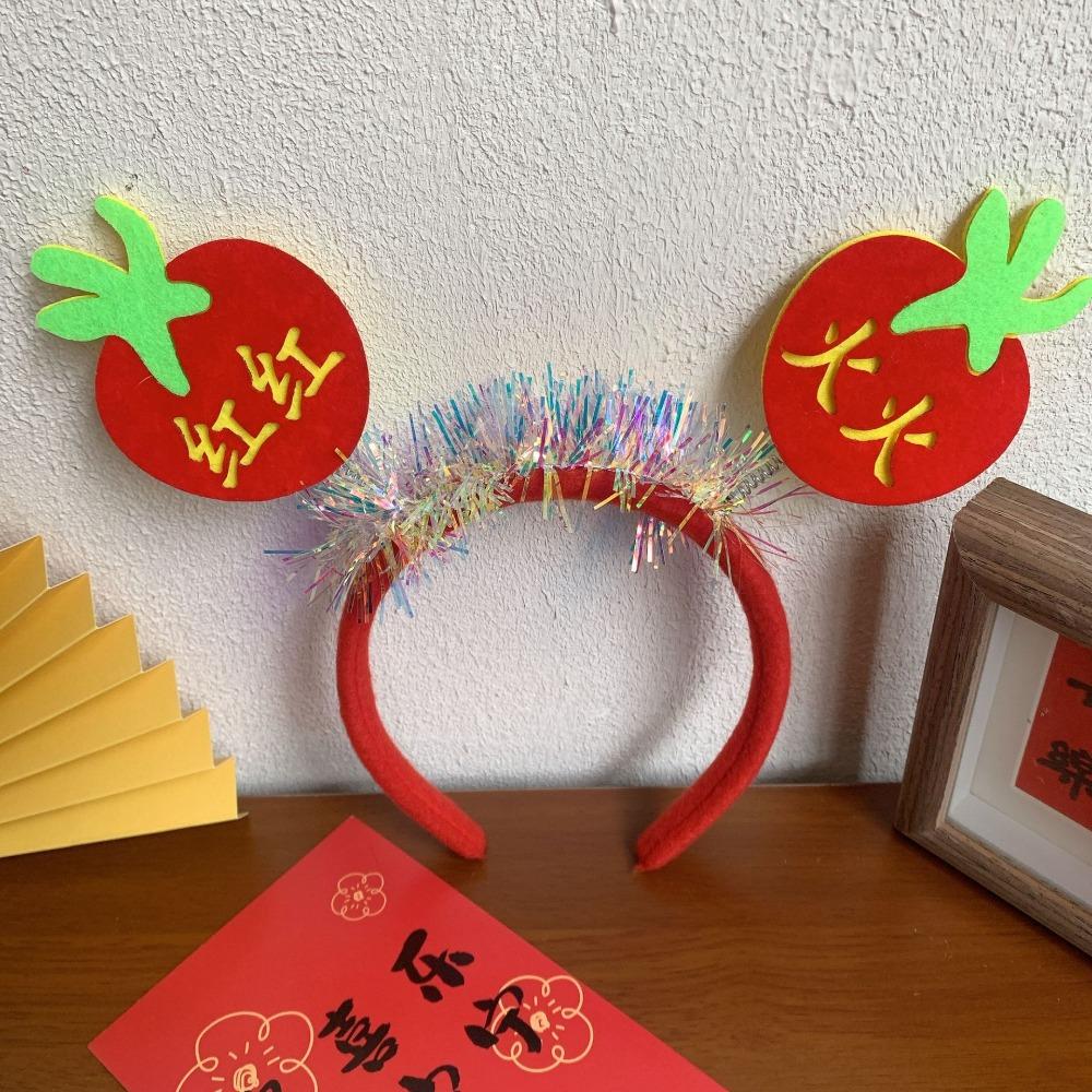 Cartoon 2025 New Year Headband Red Hairband Festive New Year Headwear Snake Year Headband  Men