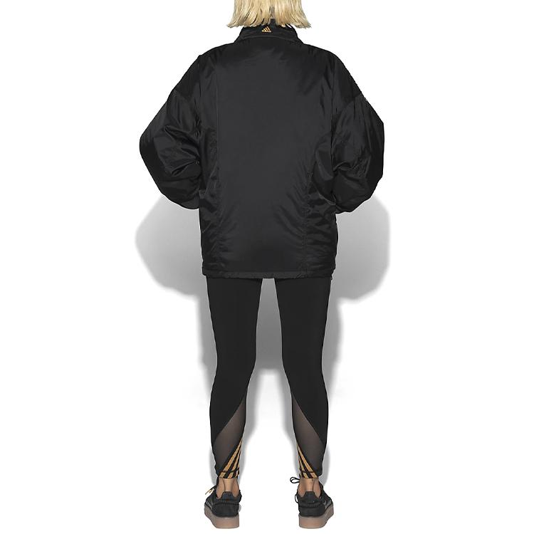 adidas X Ivy Park Co-Branded куртка с тремя полосками и воротником-стойкой, куртка унисекс, черная GR1435