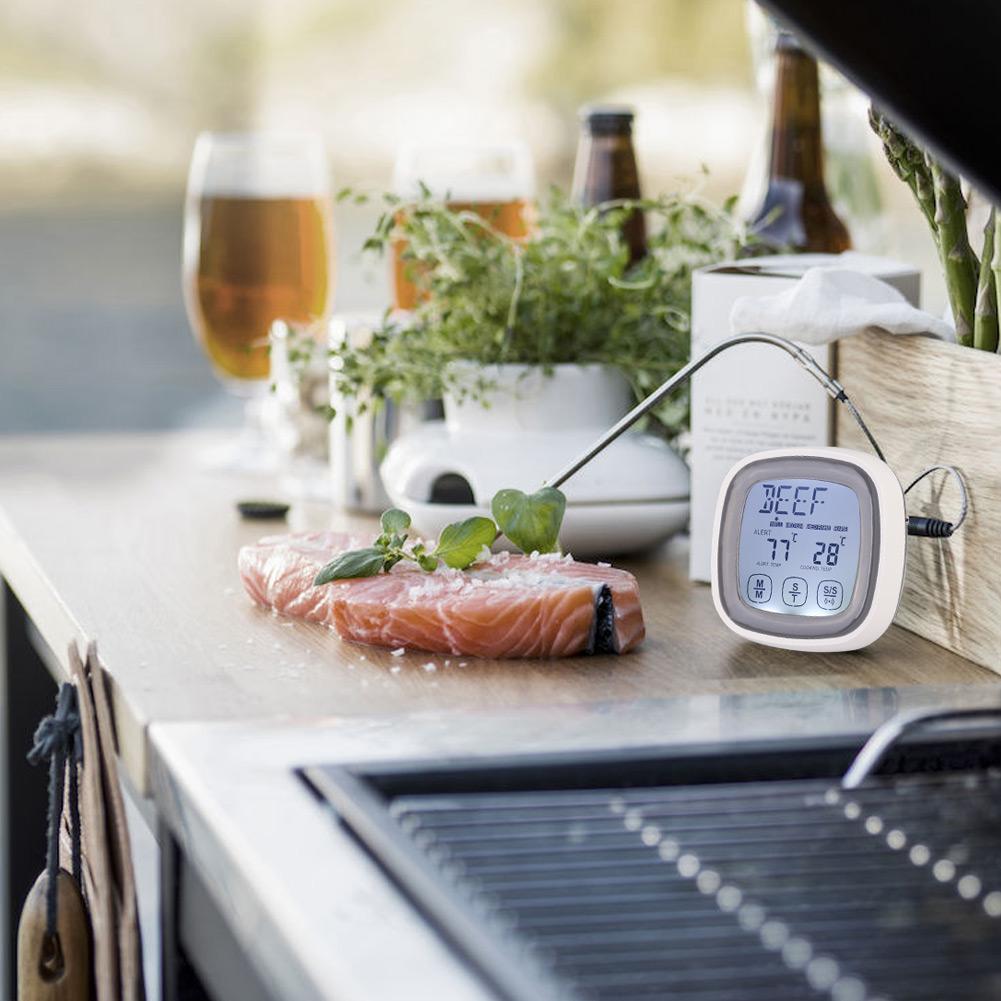 Сенсорный кухонный цифровой термометр для мяса с таймером и щупом