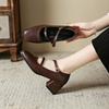Женские туфли Marie Janes на высоком каблуке с квадратным носком 2025 года, новые элегантные туфли-лодочки в стиле Лолита на толстом каблуке, модное платье Zapatillas Mujer