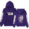 Attack on Titan Levi Ackerman Hoodie, Survey Corps Cherry Blossom Anime Print Pullover Sweatshirt Unisex Streetwear