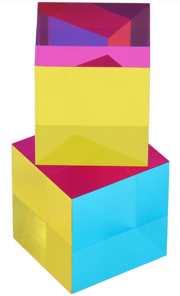 ZhuoChiMall Color Cube, Acrylic Cube Prism, Translucent, Smooth, Decorative, Soothing, 50mm