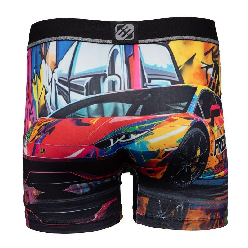 Мужские разноцветные боксеры FREEGUN с принтом автомобилей и граффити