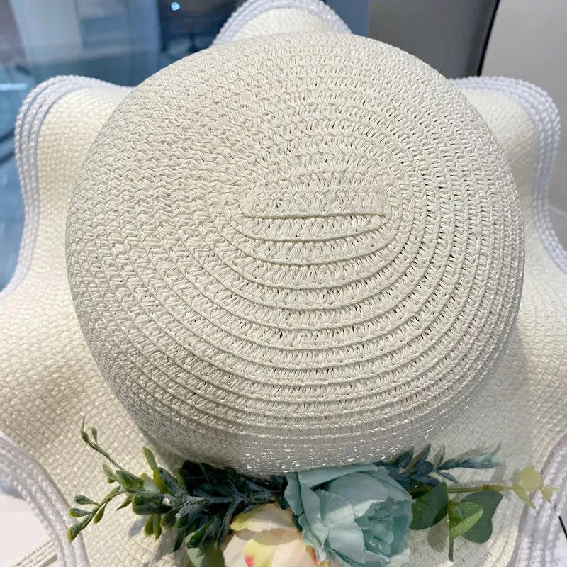Straw Hat Women Summer Sunshade Sun Hat Fashion Wild Flowers Seaside Cool Beach Hat