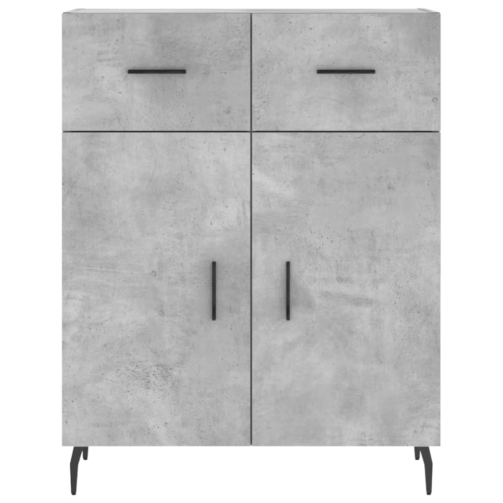 Vidaxl Witrynka, Szarość Betonu 69,5X34X180 Cm Materiał Drewnopochodny