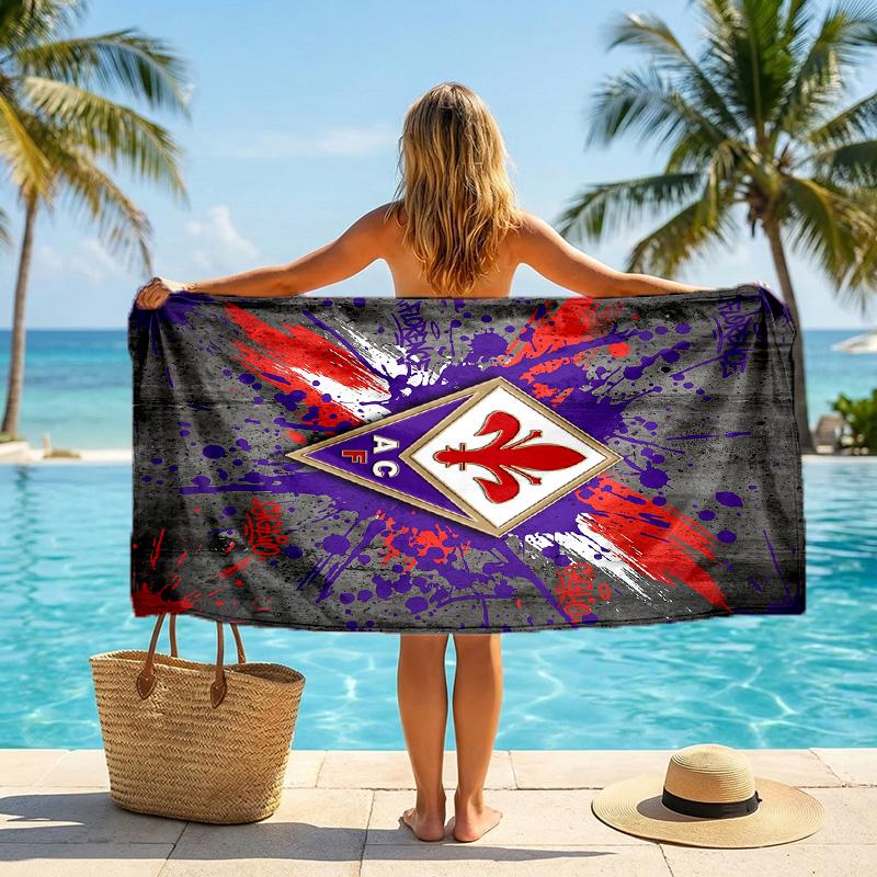 Полотенце для пляжа Fiorentina FC, быстросохнущее, из микрофибры, впитывающее, портативное, для путешествий, для плавания
