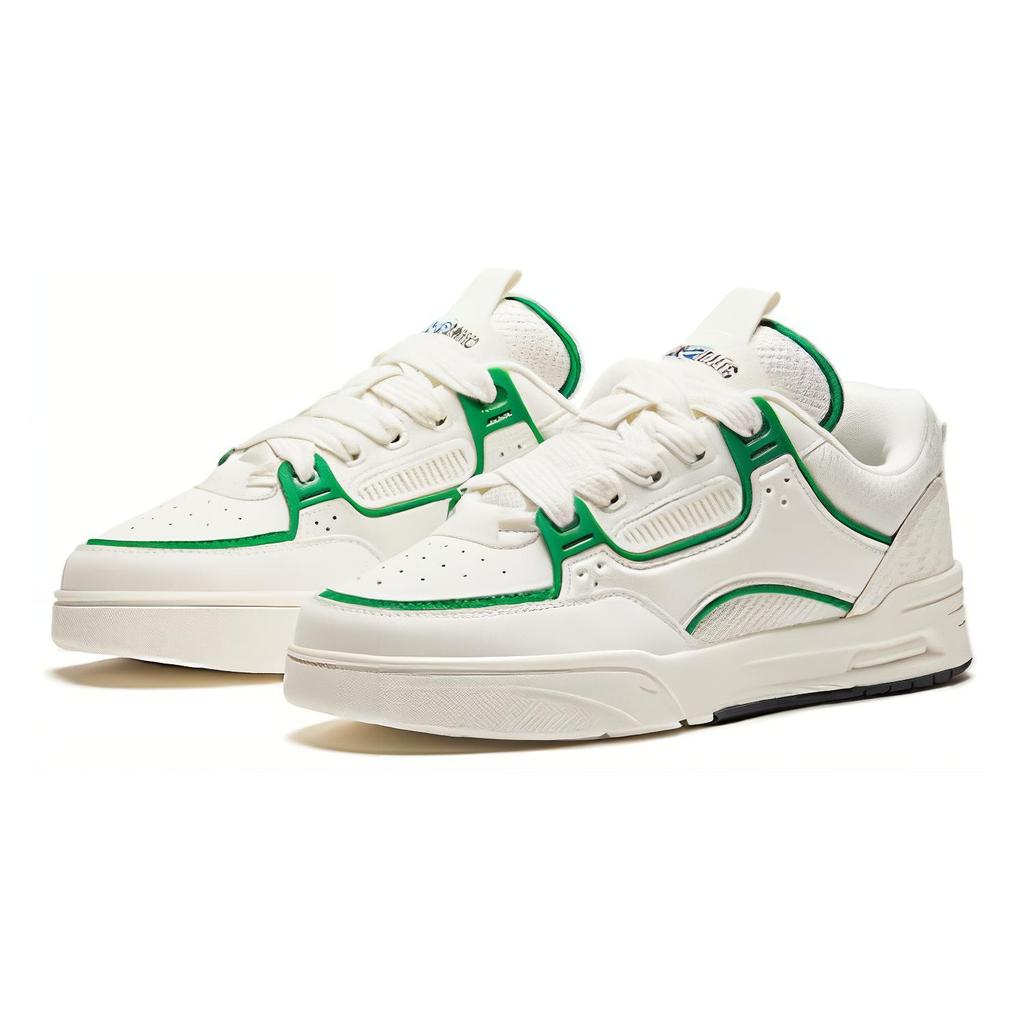 Anta AOJIE Cushioning Abrasion Resistant Cushioning, Wear Resistant Low top Skateboard Shoes Men's White Green 112418040-8