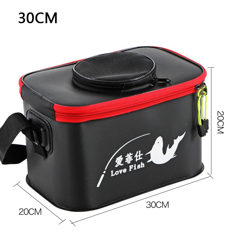 Foldable Wear-resistant Waterproof EVA Fishing Barrel Fishing Box Tools Box Optional Rechargeable Oxygen Pump 30cm/35cm/40cm/45cm/50cm Size Choices