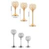 Metal Crystal Candlestick Romantic Craft Candelabra Golden Crystal Bowl Candle Holders  Party