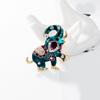 Ethnic Style Cute Elephant Shape Brooch Shining Rhinestones Inlaid Pin Suit Lapel Badge Dress Coat Accessories