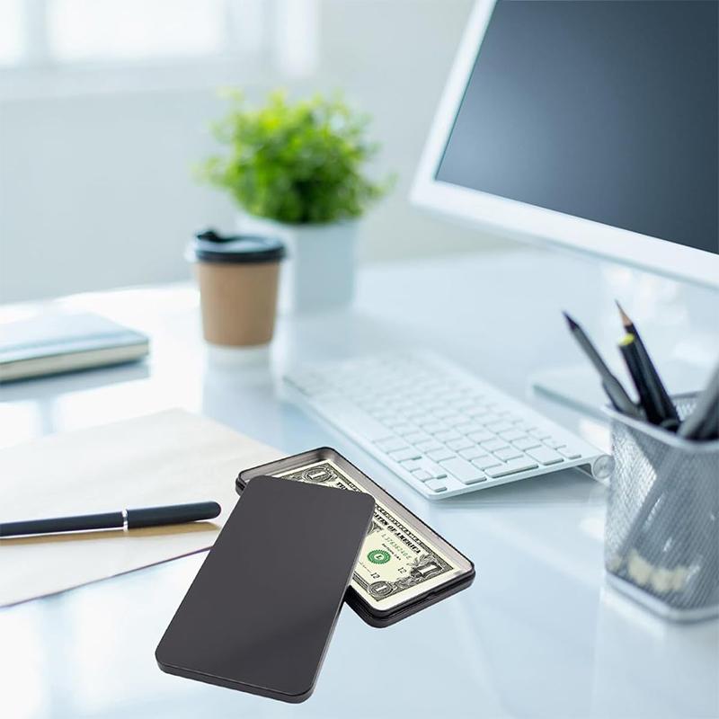 Paper Money Holder Tinplate Currency Tray Small Metal Cash Storage Box Convenient Money Protector Case Medicine Organization