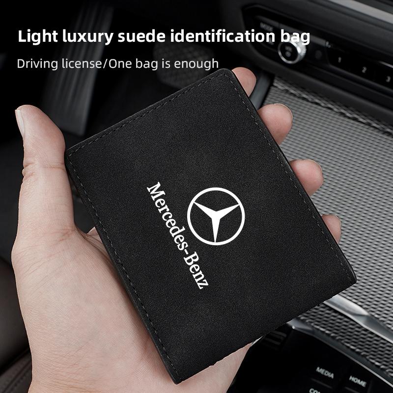 Car Driver License Storage Bag Wallet ID Card Protective Sleeve For Mercedes Benz AMG W205 W203 W206 Interior Mouldings JSTJT-BE BG1
