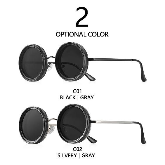 CRIXALIS Adjustable Tint Sunglasses Men 1-9 Gears Round Polarized Glasses Women with ND Filter Lens Beach Shady Fishing Driving