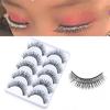 5 Pairs Beauty Natural Curl Easy To Apply Faux Eyelashes 3D Fake with Glitter Sequins Decor for Lady