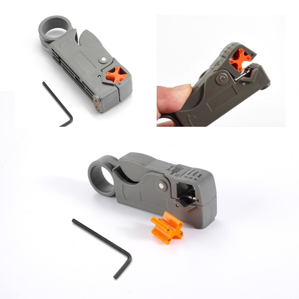 Coaxial Crimping Pliers Set: RG59/6 Cable Crimper, F-Head Crimper, Wire Stripper Tool.