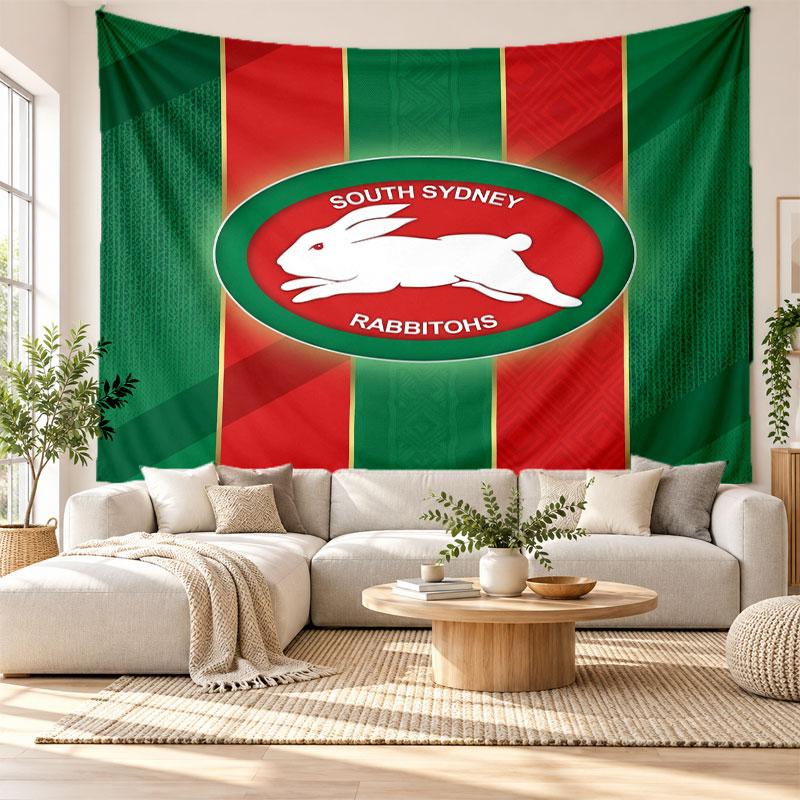 South Sydney Rabbitohs Wall Tapestry, Soft Fabric Wall Hanging, Decorative Backdrop For Bedroom Home Wall Art