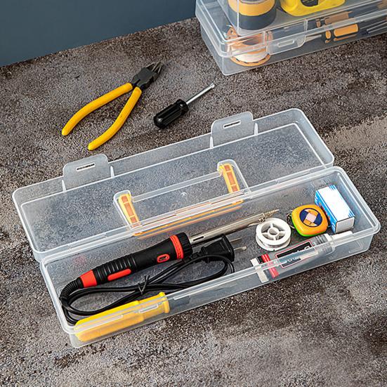 Ящик для инструментов Мелкие детали Отвертки Гаечные ключи Прозрачный контейнер для хранения с регулируемыми отделениями Ударопрочный органайзер