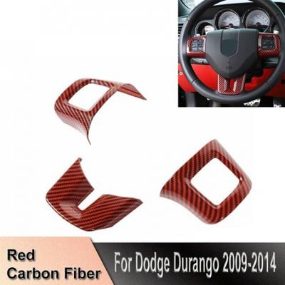Для 09-14 Dodge Challenger Charger Durango Накладка на руль Красный карбон