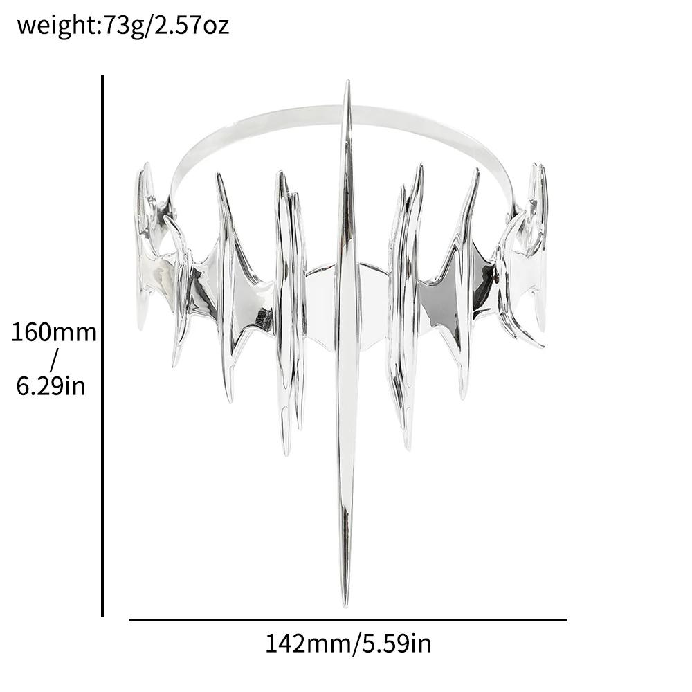 Luxury Irregular Cyberpunk Mask Exaggerate Silver Color Facial Jewelry Charm Punk Rock Head Accessories For Women Men Party Gift