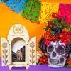 Soaoo Dia De Los Muertos Ofrenda Shadow Box, Wooden Day of The Dead Shadow Box, Skull Papel Picado Day of The Dead Decorations, Altar Ofrenda