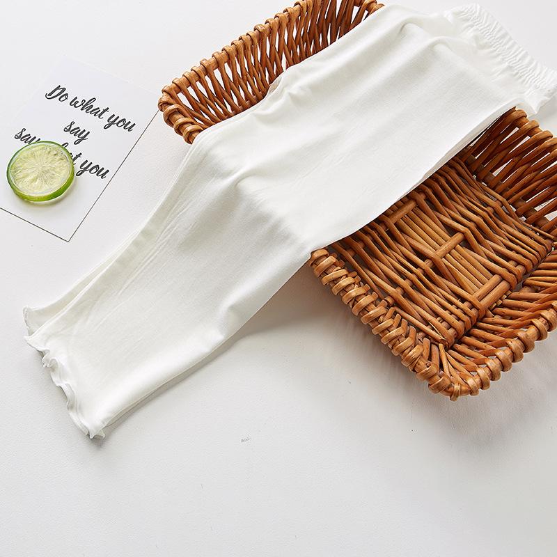 Летнее детское нижнее белье, базовый цвет, модал, детские укороченные брюки с черной грибковой кромкой, детские леггинсы