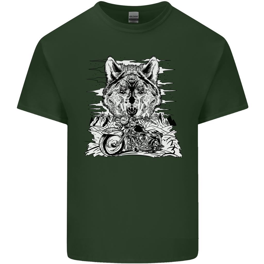 Motorbike Wolf Biker Motorcycle Motorbike Unisexs Light Cotton TShirt