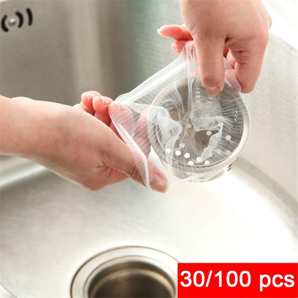 Garbage Bag Disposable Residue Collector Sink Strainer Filter Net Clogging Prevent Kitchen Drain